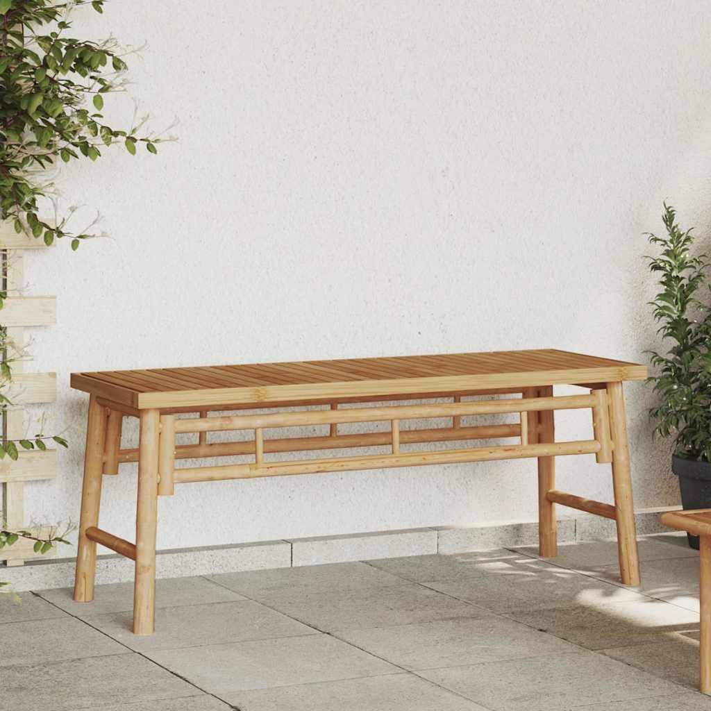 vidaXL Heim & Garten Bank Braun Bambus 110x38x45 cm Retro