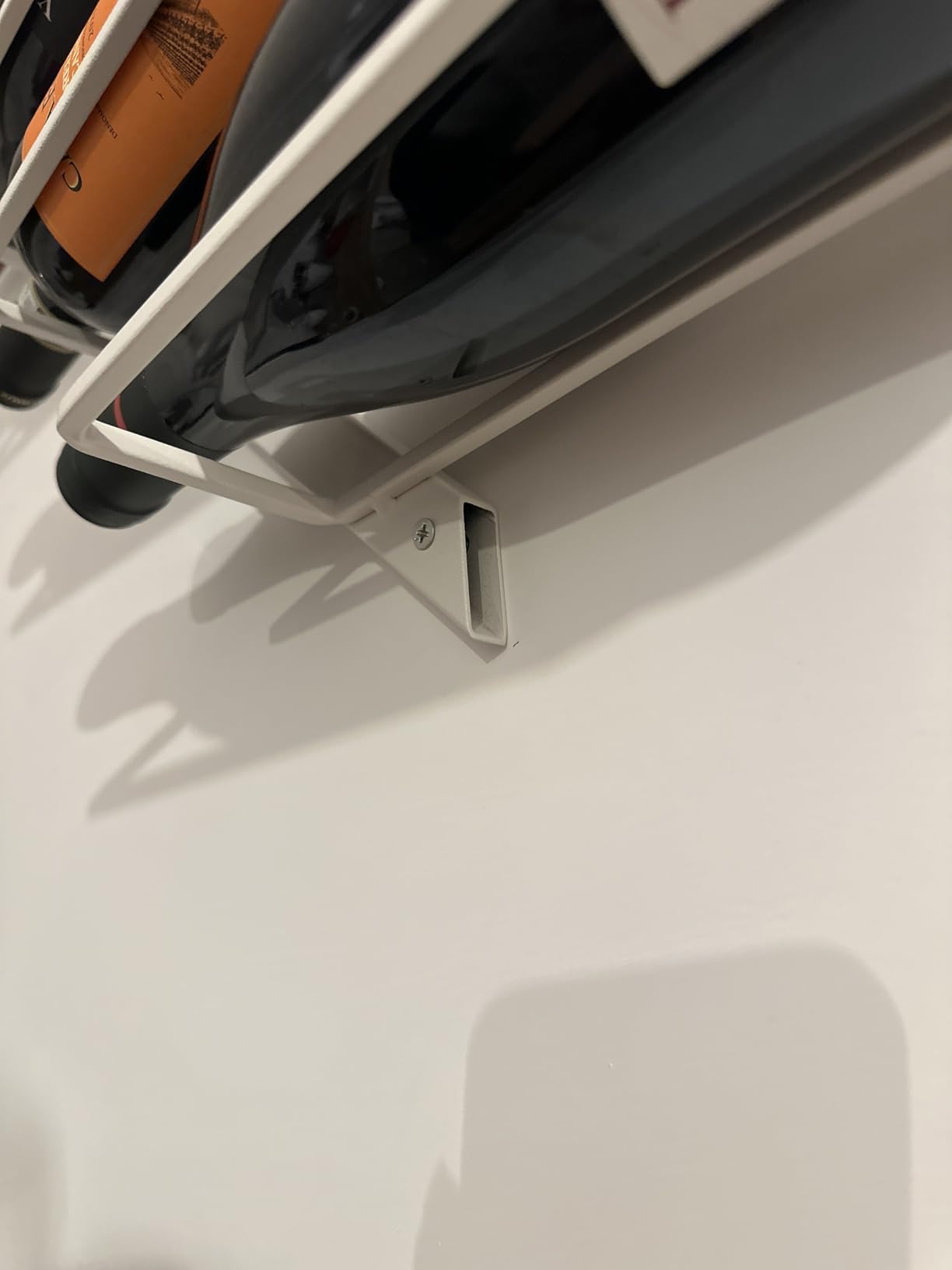 vidaXL Möbel Wand Weinregal Weiß Metall für 7 Flaschen 88cm