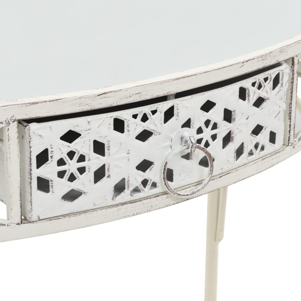 vidaXL Beistelltisch Französischer Stil Metall 82x39x76 weiß