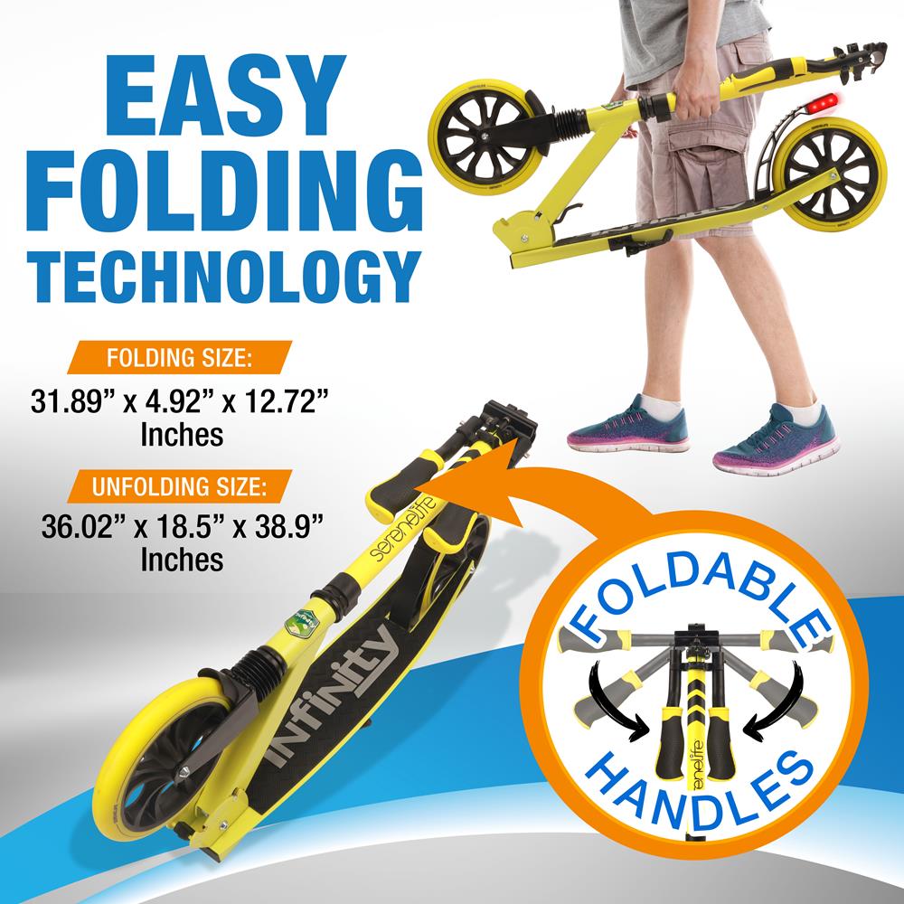 Serenelife Scooters Kick Scooter Gelb klappbar Alu
