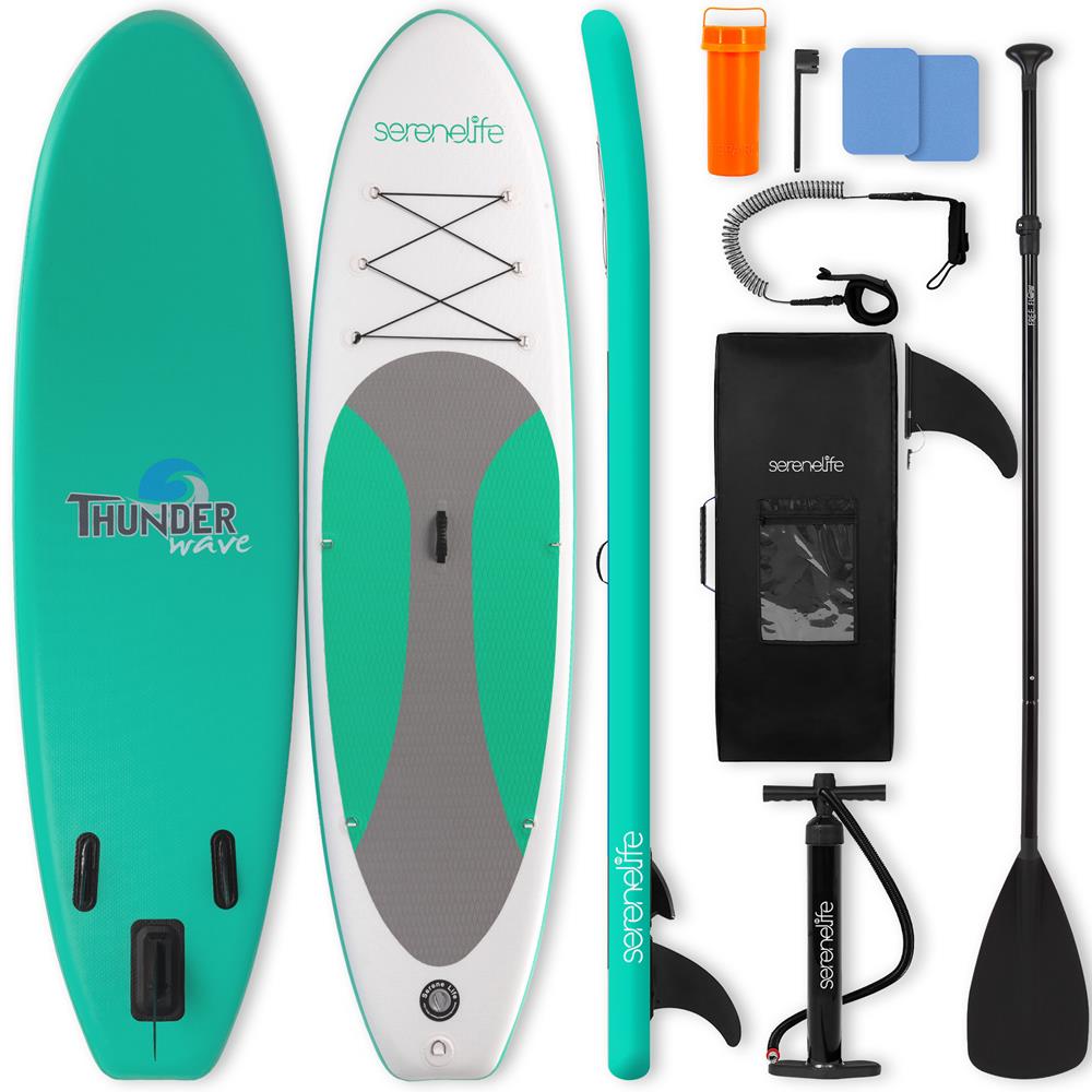 Serenelife SUP Board aufblasbar Schwarz Komplettset