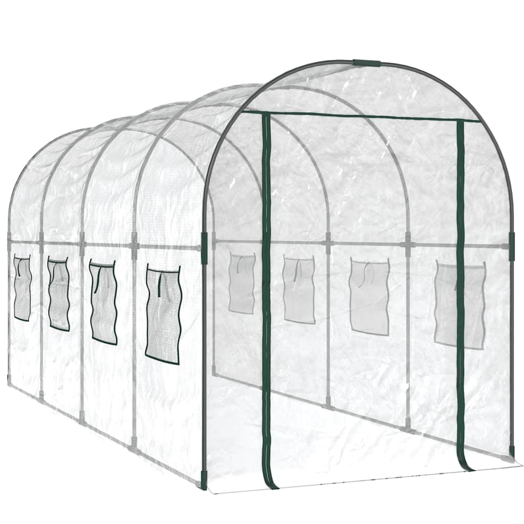vidaXL Gewächshaus transparent 160x400x190 cm PVC Stahl Treibhaus