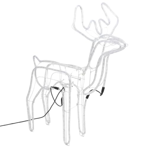vidaXL Heim & Garten Weihnachtsrentier 2St warmweiß 87cm