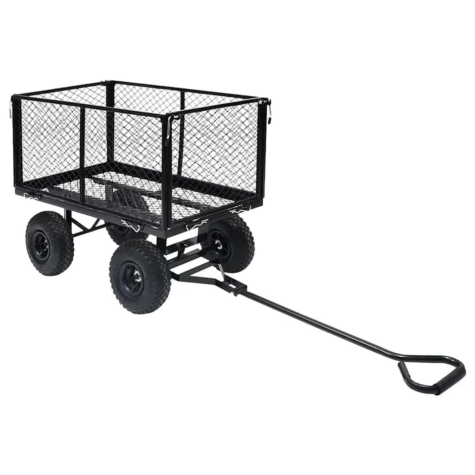 vidaXL Heim & Garten Gartenwagen 350 kg Handwagen Schwarz Stahl