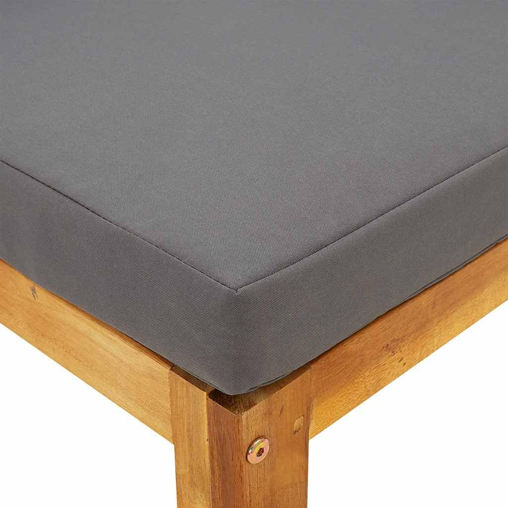 vidaXL Ecksofas Modular Gartensofa Akazie Dunkelgrau 2 Stk.
