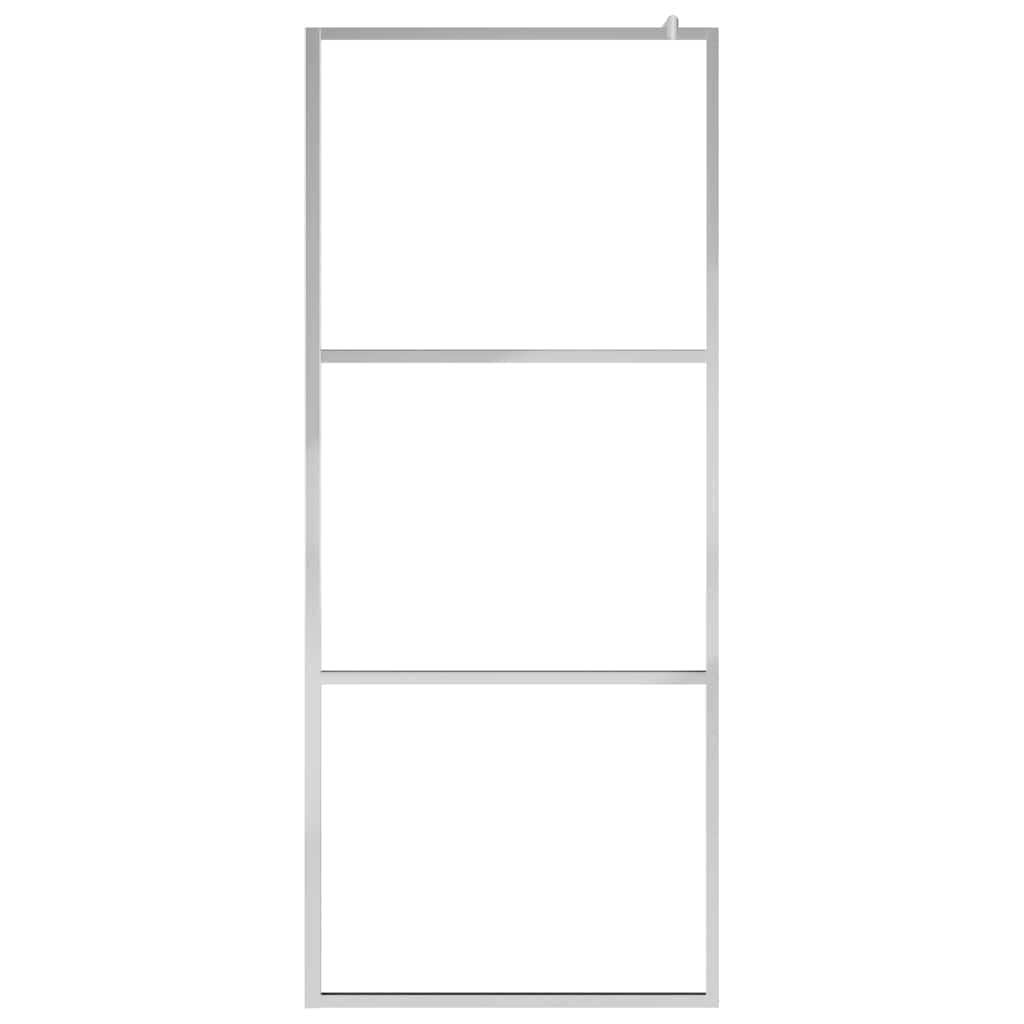 vidaXL Duschwand begehbar 80x195 cm ESG-Glas halbmattiert Alu