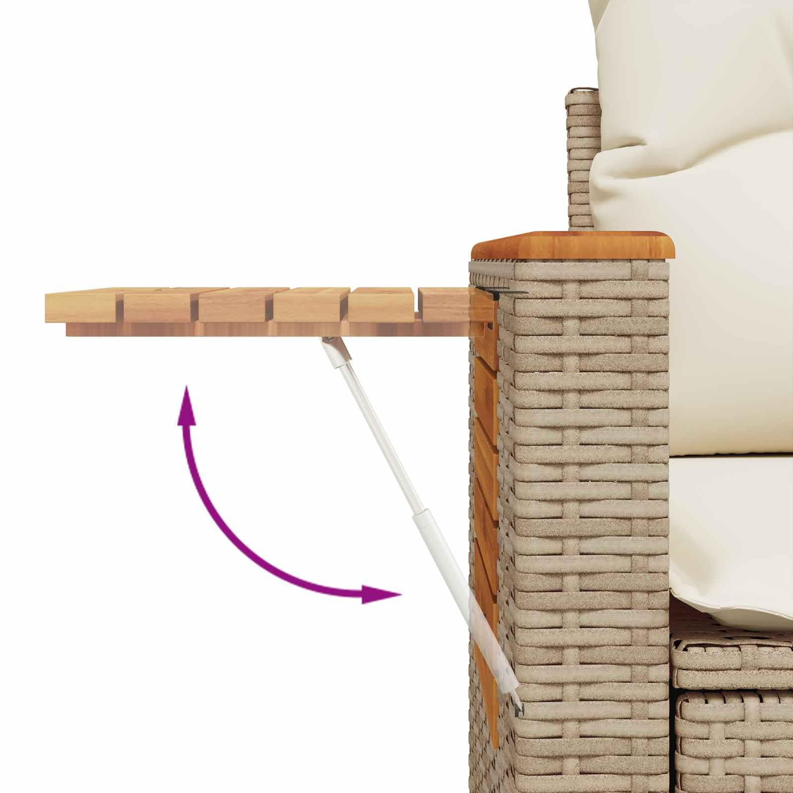 vidaXL Gartensofa-Set 8-tlg Beige Poly-Rattan 90x55x71 cm