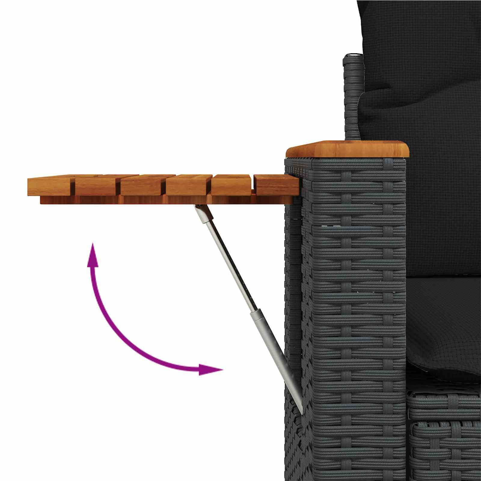 vidaXL Heim & Garten Gartensofa-Set 10-tlg Schwarz Poly-Rattan