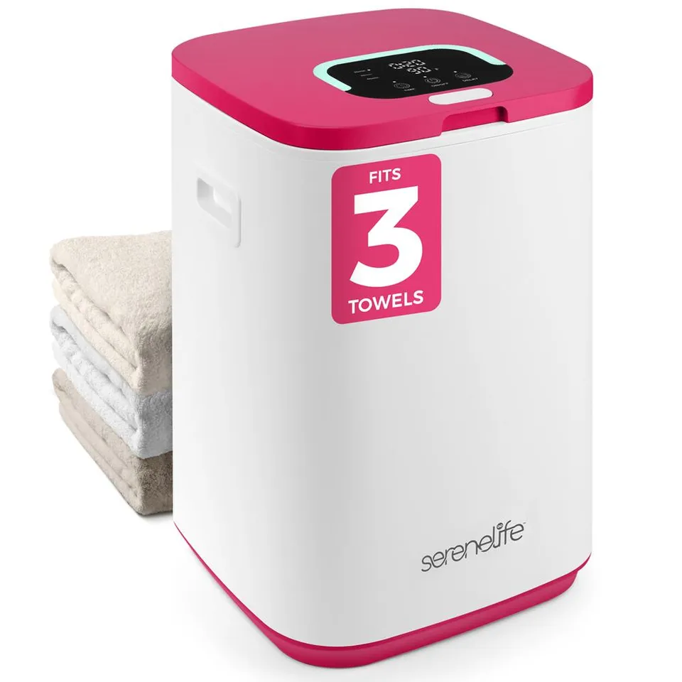 Serenelife Towel Warmers Handtuchwärmer 23L Pink mit Timer
