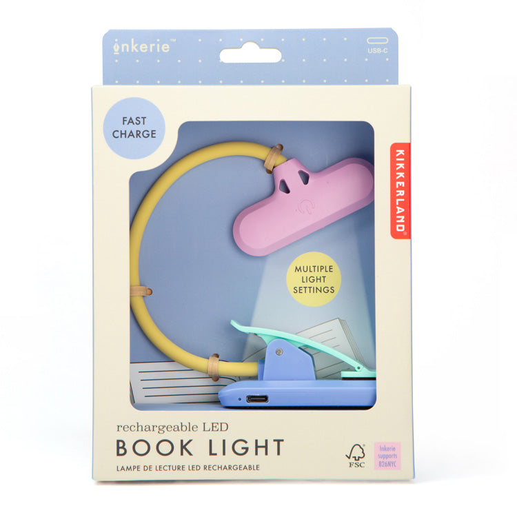 Kikkerland Inkerie LED Buchlampe bunt aufladbar