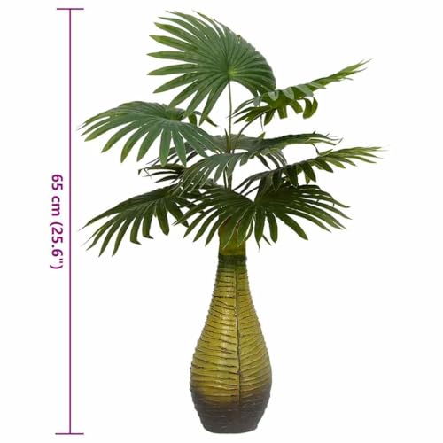 vidaXL Palme Künstlich 9 Blätter 65 cm Grün mit Topf