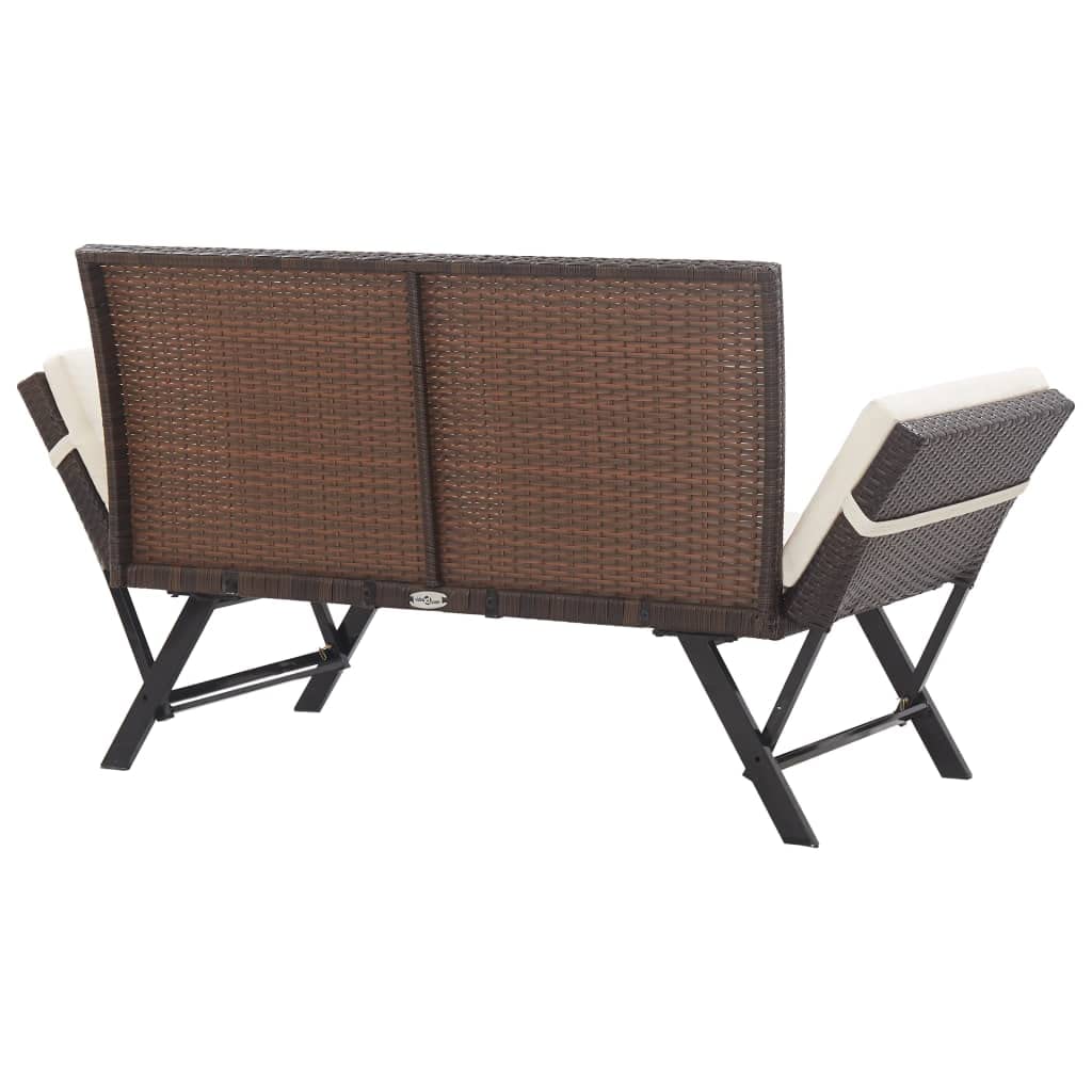 vidaXL Heim & Garten Gartenbank Braun 176 cm Rattan Liege