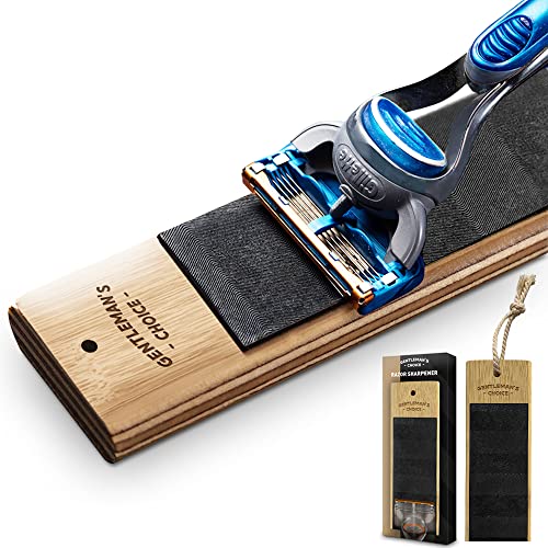 MikaMax Rasiermesserschärfer Bambus Holzdesign Rasierer Pad