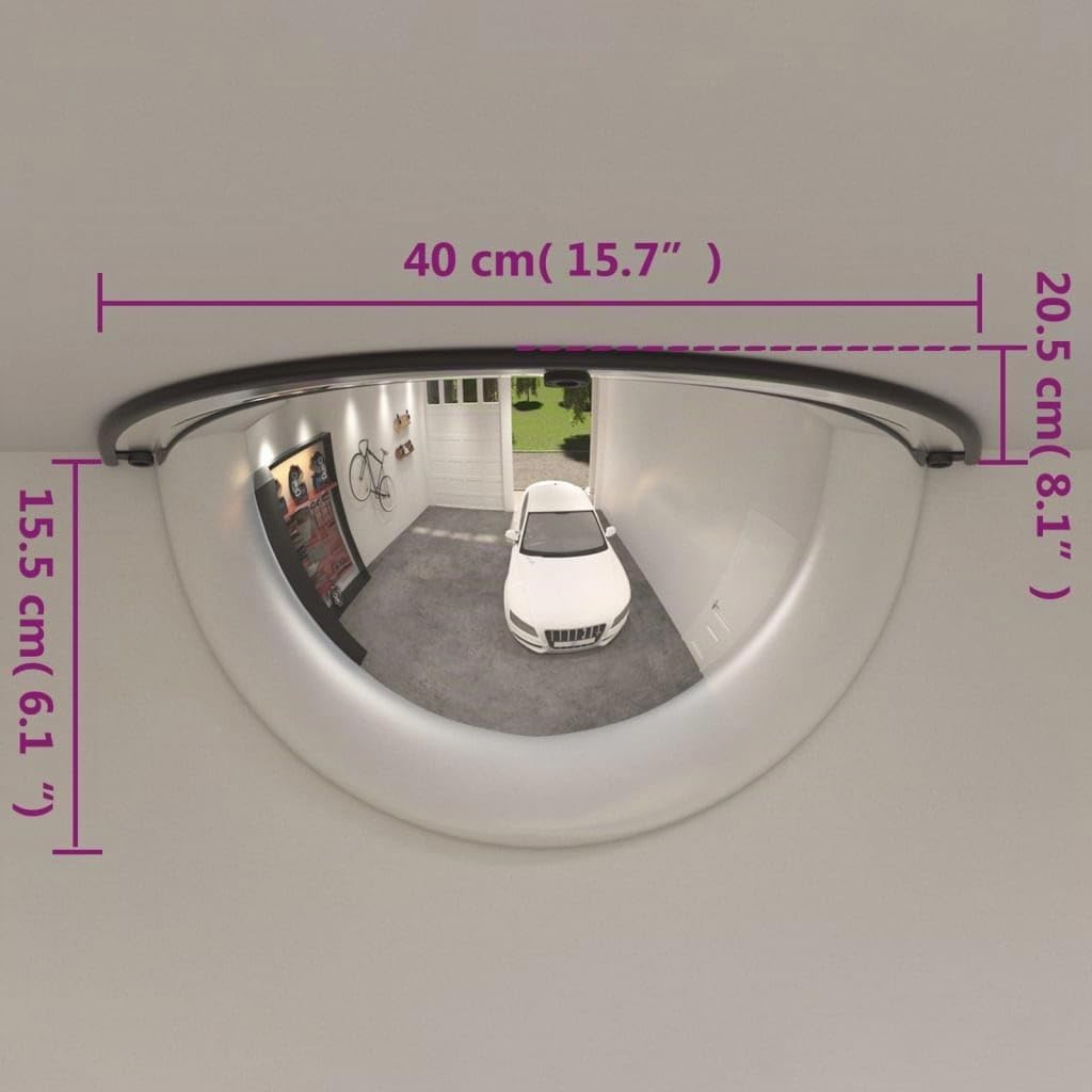 vidaXL Verkehrsspiegel 2 Stk Ø40 cm Acryl Halbkuppel Spiegel