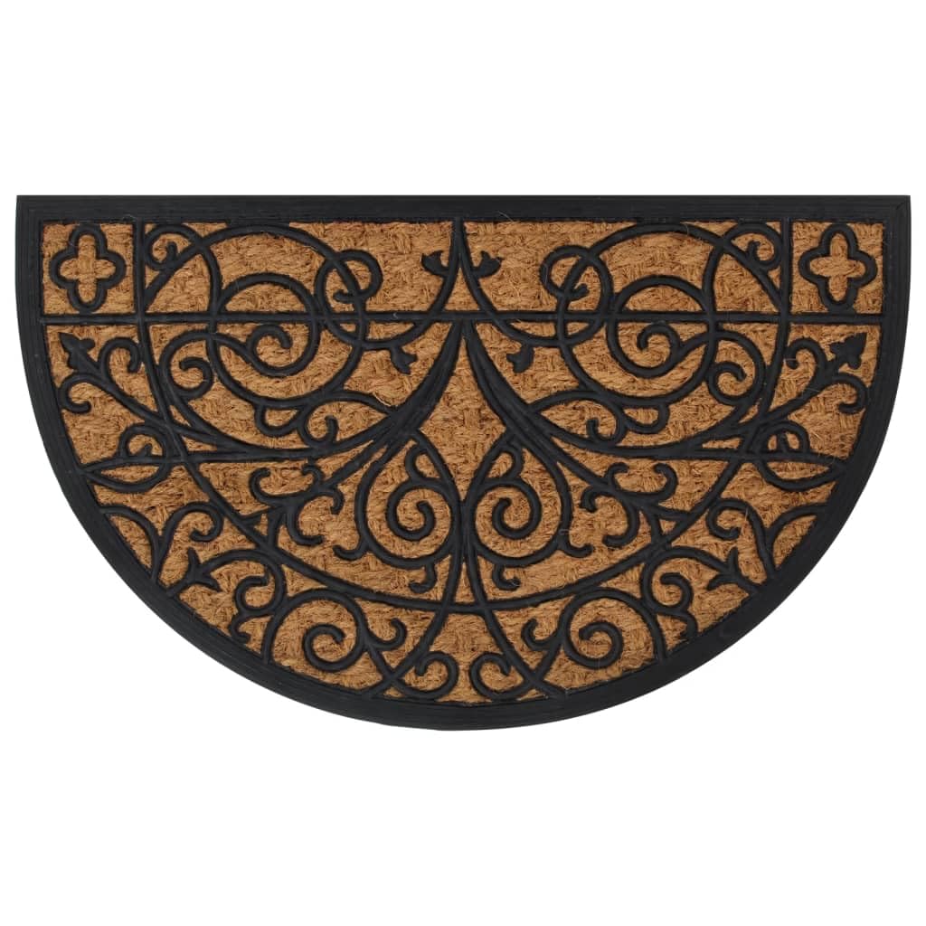 vidaXL Heim & Garten Fußmatte Halbrund 45x75 cm Kokos Gummi