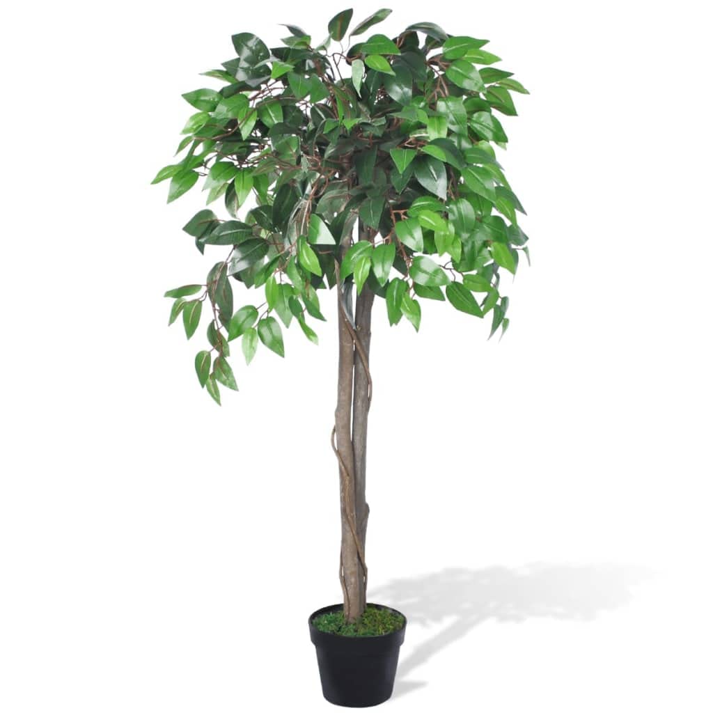 vidaXL Zwerg-Ficus Kunstpflanze 60 cm mit Topf 420 Blätter