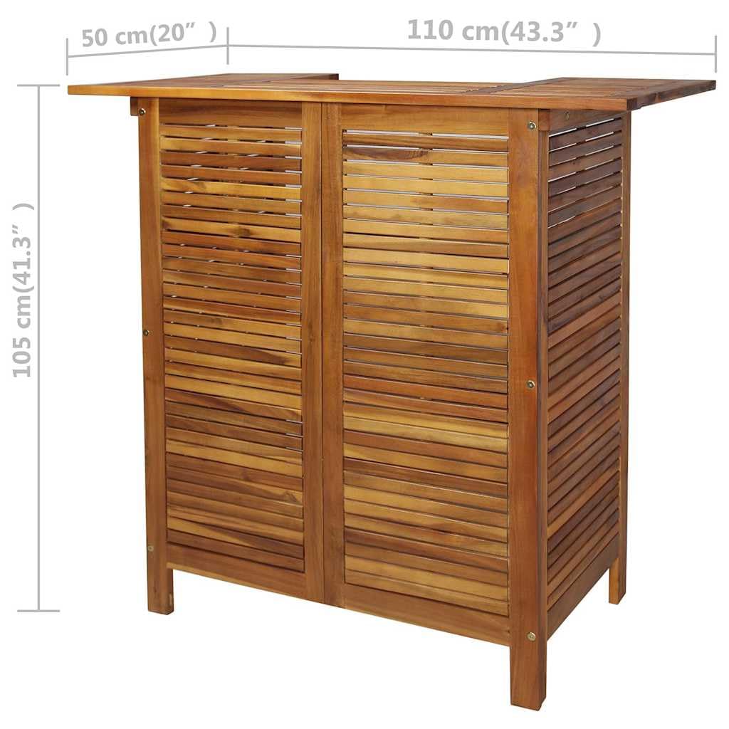 vidaXL Bartisch Set 3-tlg Akazienholz 110x50x105 cm Ölfinish