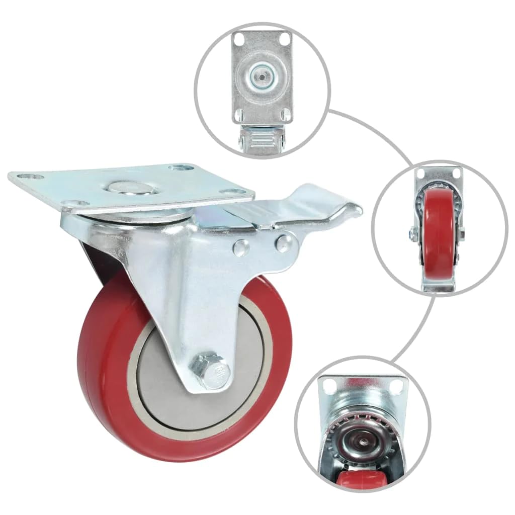 vidaXL Wirtschaft & Industrie Lenkrollen 100 mm 12 Stk. PP Bremse