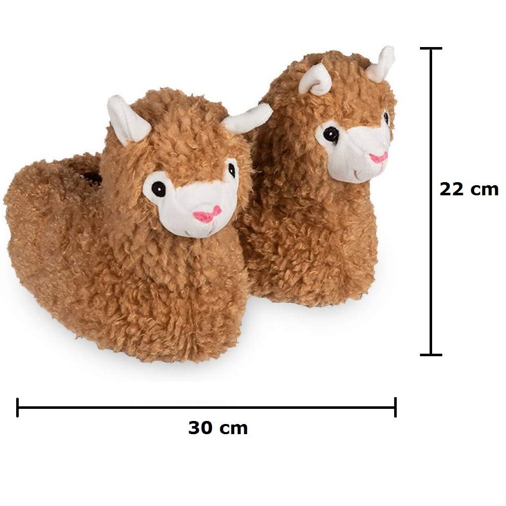 mikamax Lifestyle Alpaka Pantoffeln hellbraun 37-41 Plüsch