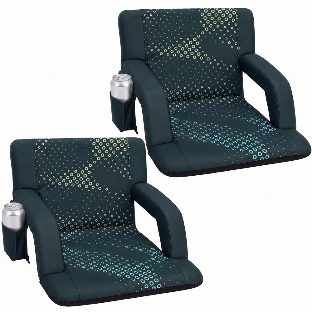 Serenelife Furniture SLSSX225GR Stadionstuhl 2er-Set grün 6-fach