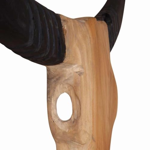 vidaXL Stierkopf-Skulptur Teak 66x15x88 cm handgefertigt