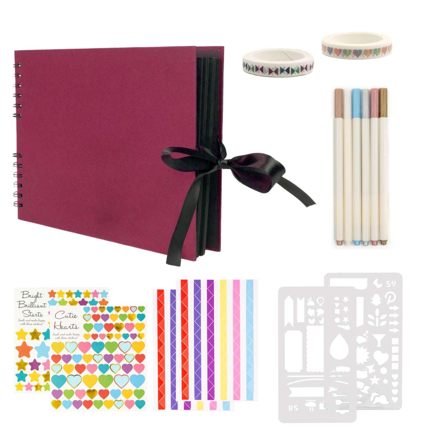 Intirilife Fotoalbum Selbst Gestalten Rot 80 Seiten DIY-Set
