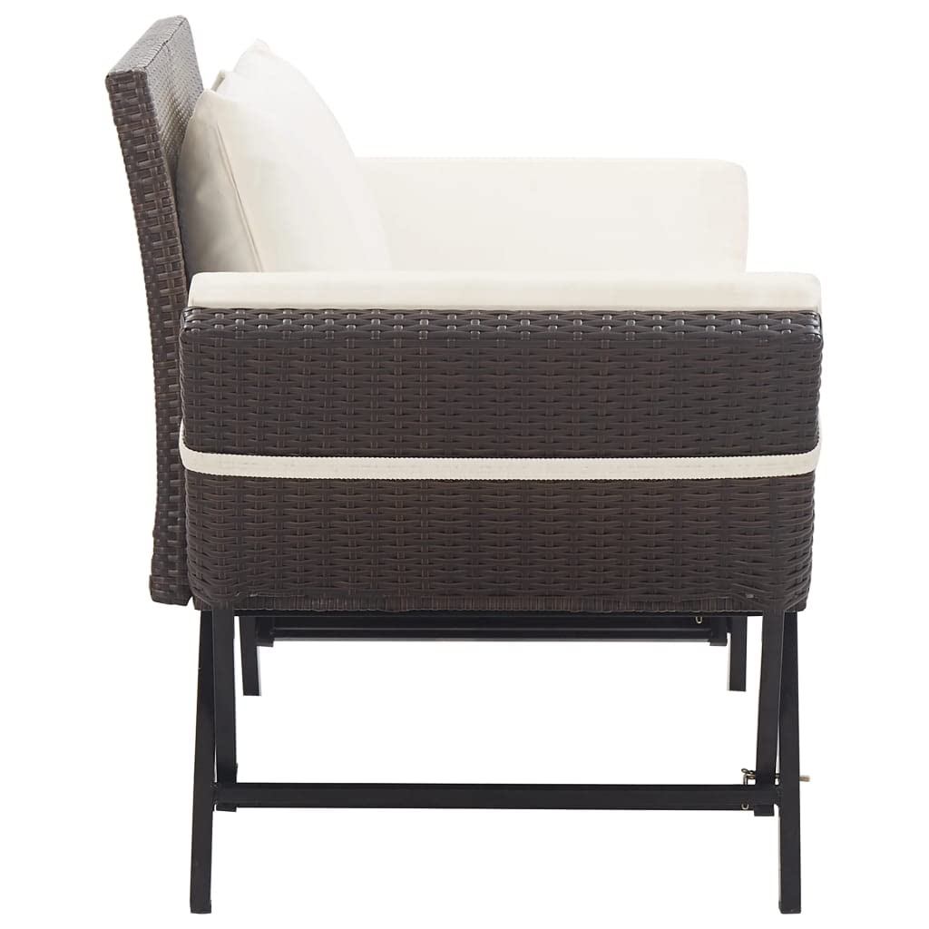vidaXL Heim & Garten Gartenbank Braun 176 cm Rattan Liege