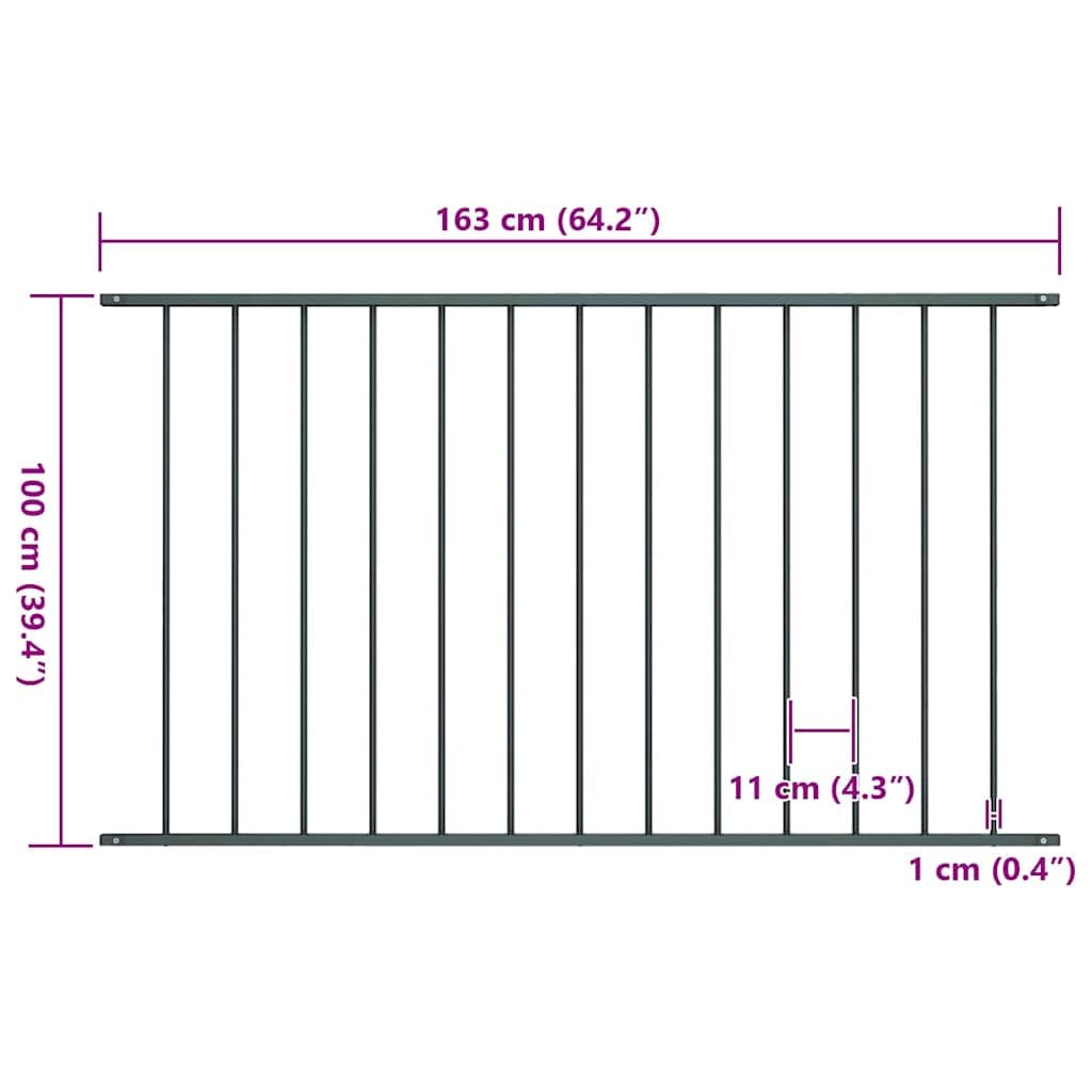 vidaXL Heim & Garten Zaunelement Stahl 1,63x1 m Anthrazit