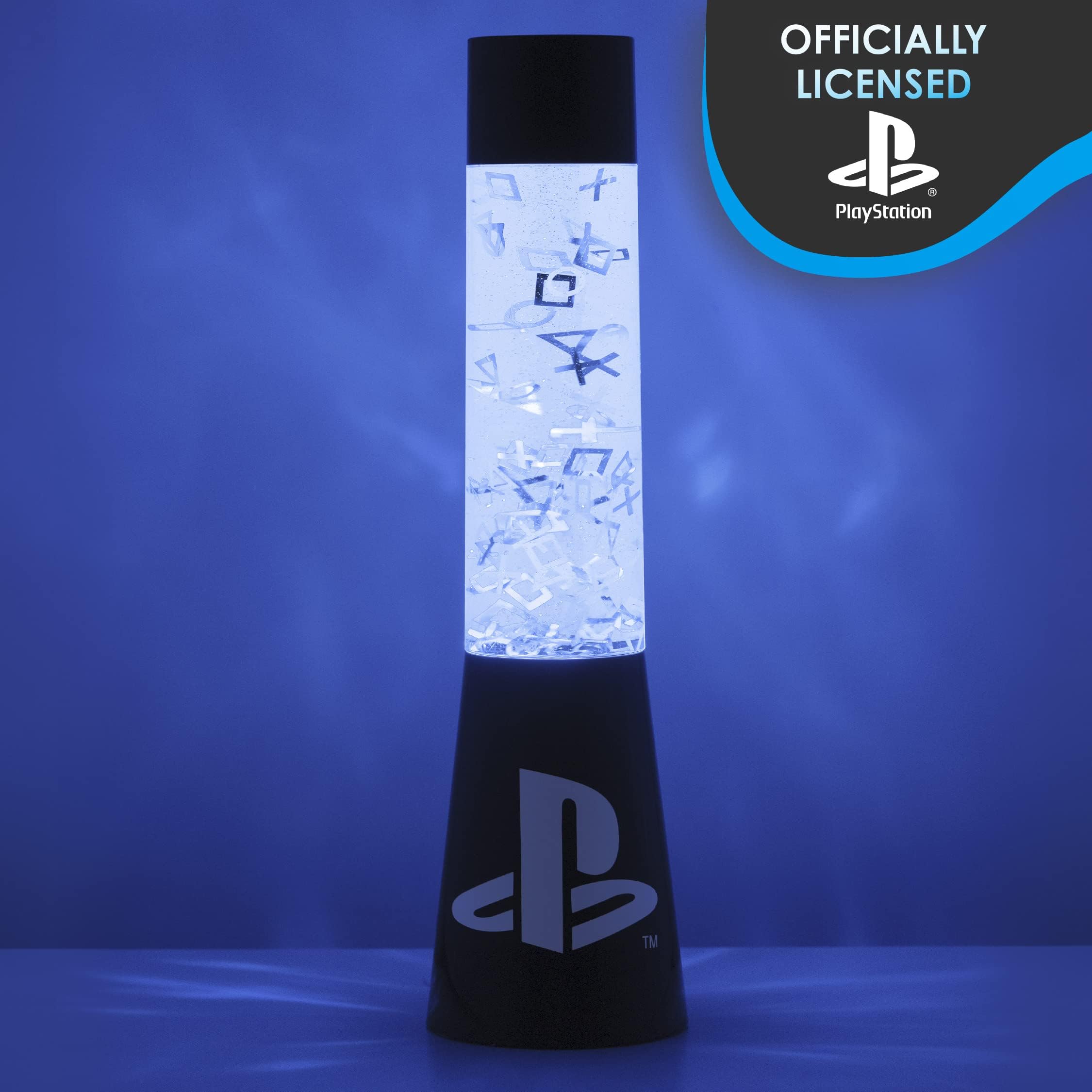 Paladone Playstation Flow-Lampe 33 cm Glitzer Blau USB