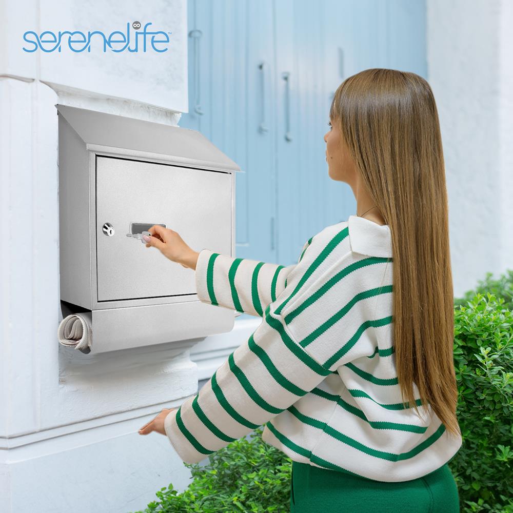 Serenelife Wandbriefkasten Stahl abschließbar wetterfest