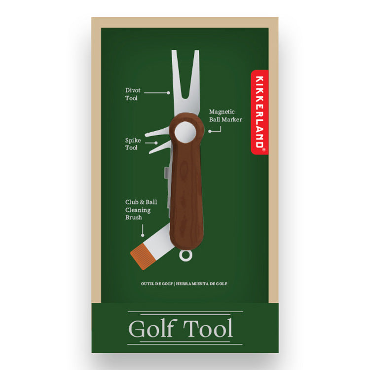 Kikkerland Golf Multitool mit Ballmarker Bürste Divot Tool