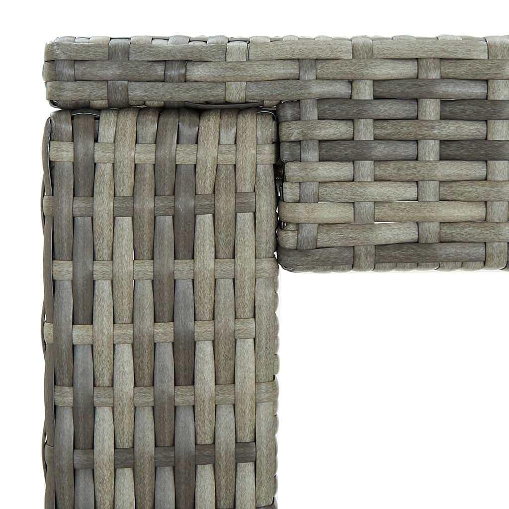 vidaXL Gartenbar Set 3-tlg. Bartisch Grau Polyrattan