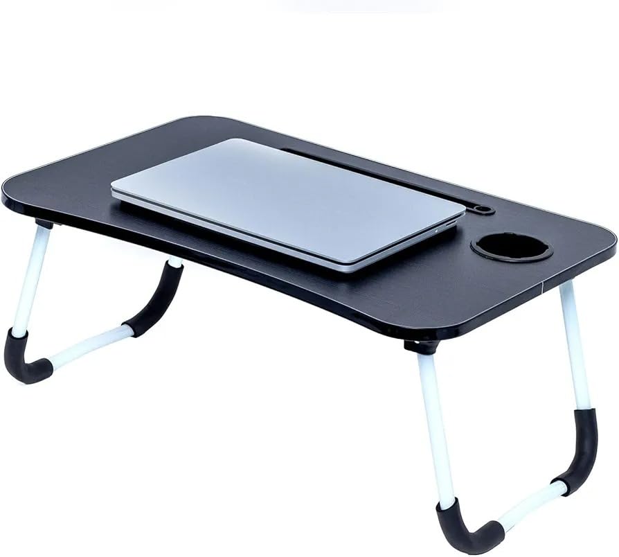 Intirilife Laptoptisch 60x40x28 cm Betttisch schwarz klappbar