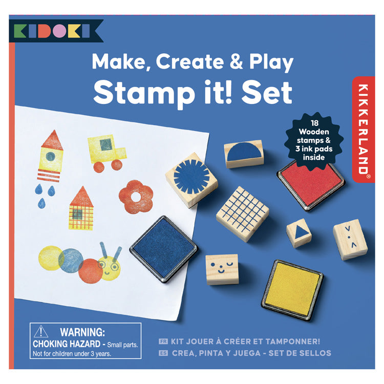 Kikkerland Kidoki Stamp It Stempelset Kinder 19 Stempel