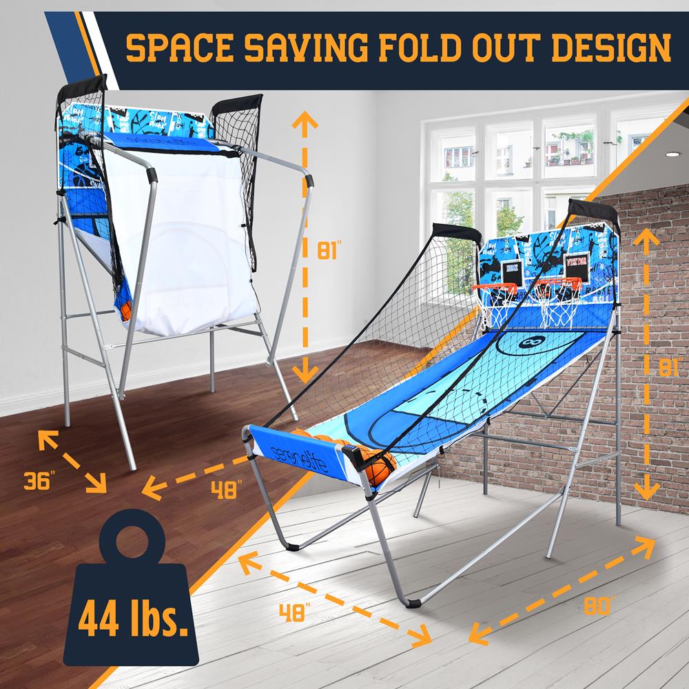 Serenelife Game Tables Basketballspiel Dual Hoop LED klappbar