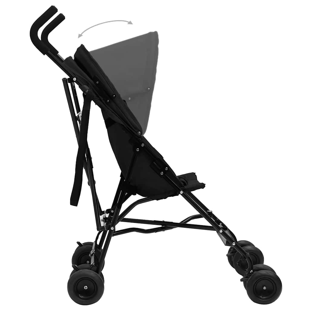 vidaXL Baby & Kleinkind Buggy Kinderwagen Anthrazit faltbar Stahl