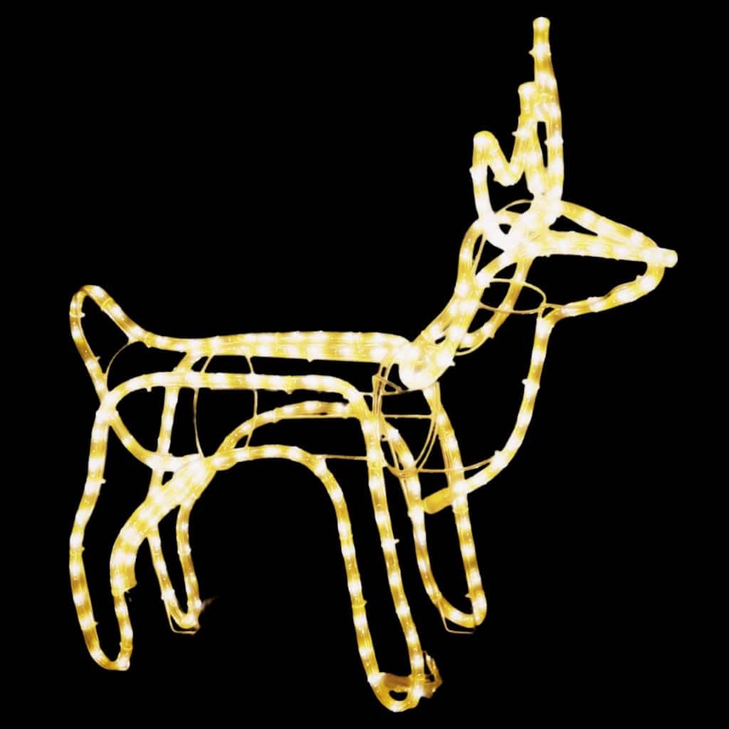 vidaXL Heim & Garten Rentier Silhouetten Leuchtfigur warmweiß 60x30x60 2Stk