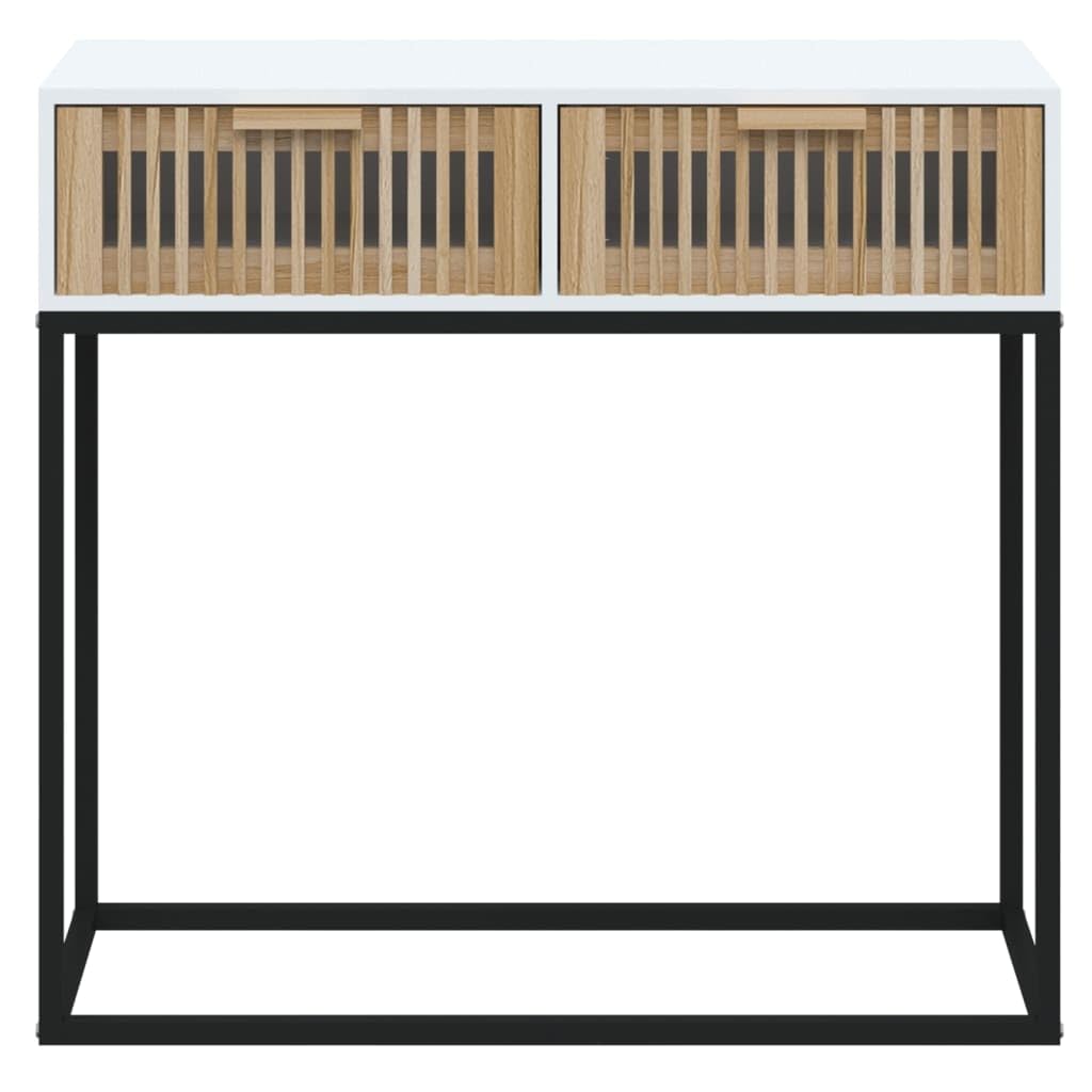 vidaXL Konsolentisch Weiß 80x30x75 cm 2 Schubladen