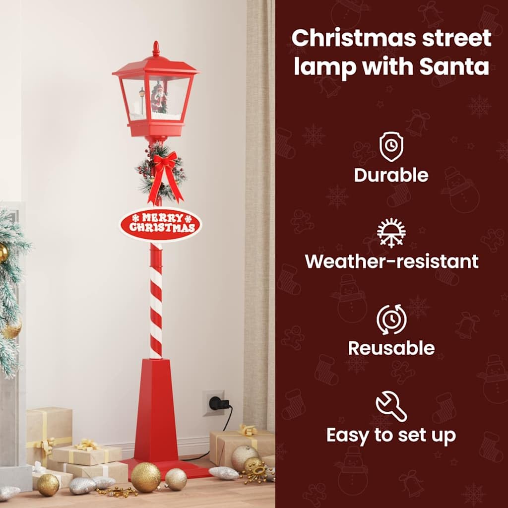vidaXL Weihnachtsstraßenlampe Laterne Rot 180 cm LED