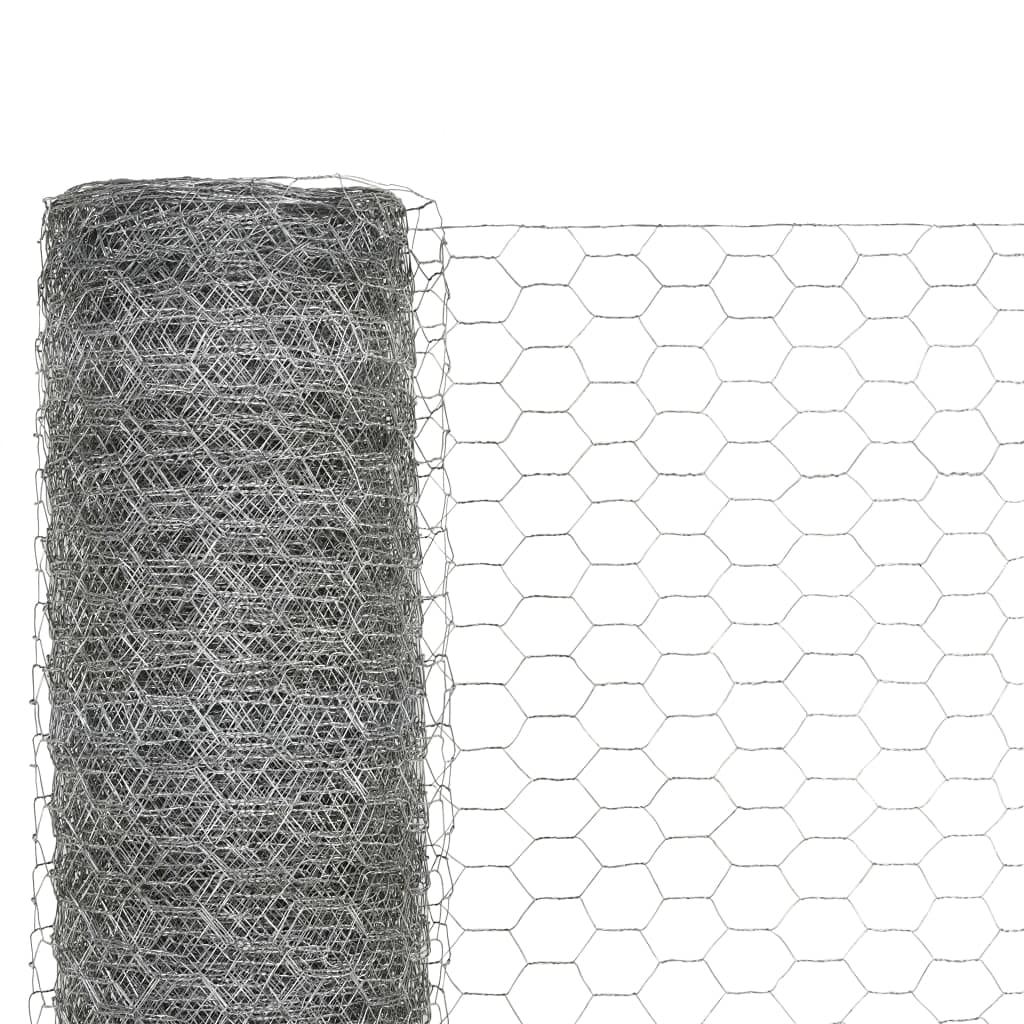 vidaXL Drahtzaun Stahl Silber 25x1,5 m