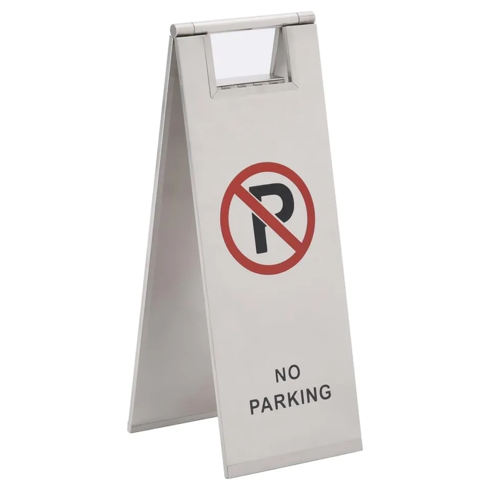 vidaXL Warnschild Parkschild Aufsteller Edelstahl Silber 58cm