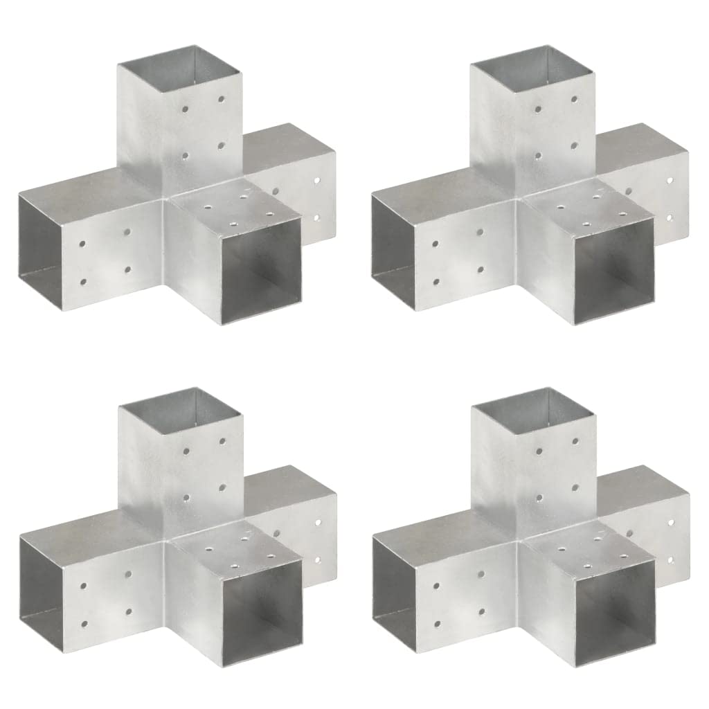 vidaXL Heim & Garten Pfostenverbinder X-Form 91x91 mm 4er