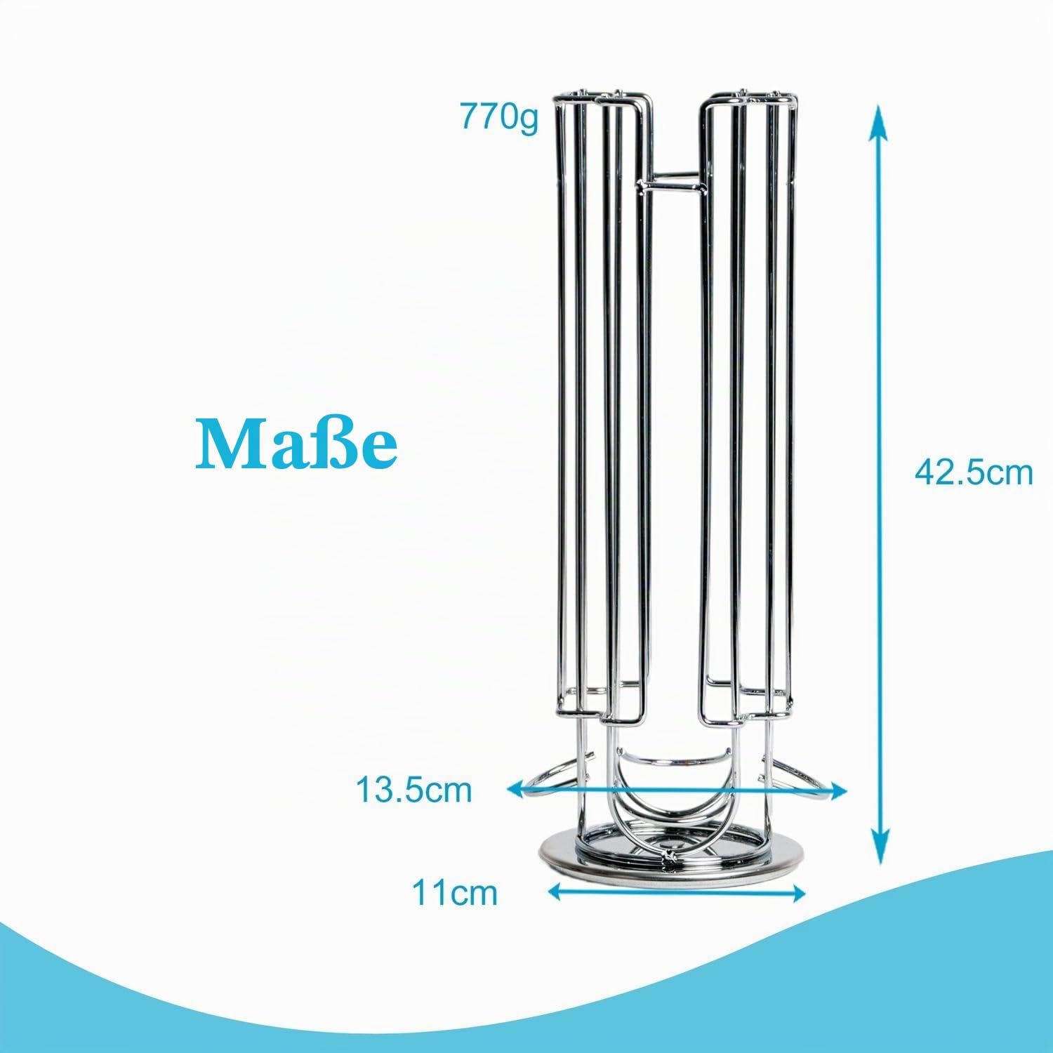 Intirilife Kaffeekapsel Halterung Chrom 32 Kapseln Metall