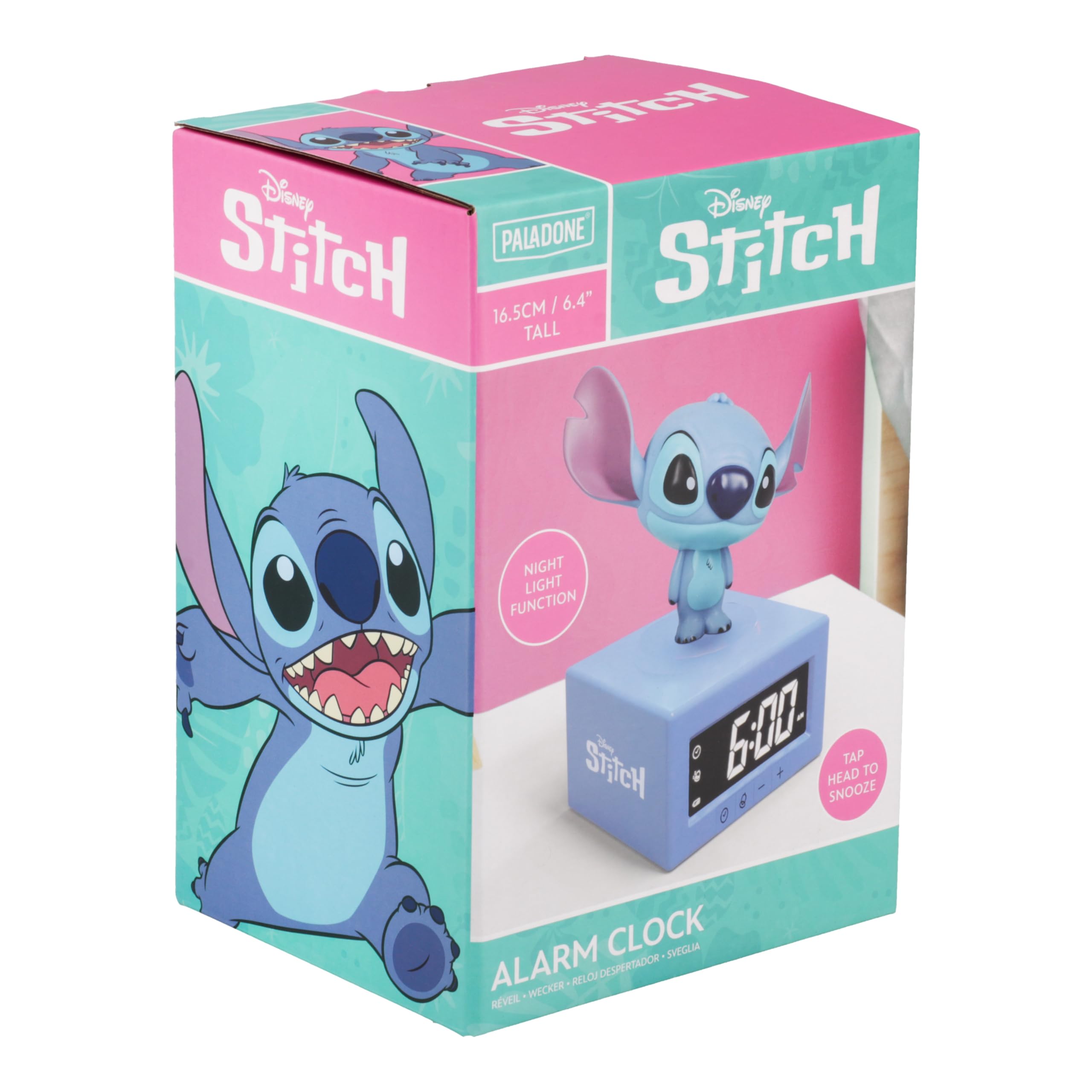 Paladone Disney Stitch Wecker 16,5 cm Nachtlicht Musik
