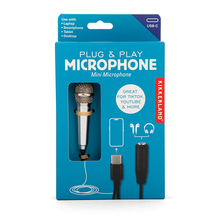 Kikkerland Plug & Play Microphone Mikrofon Mini USB-C