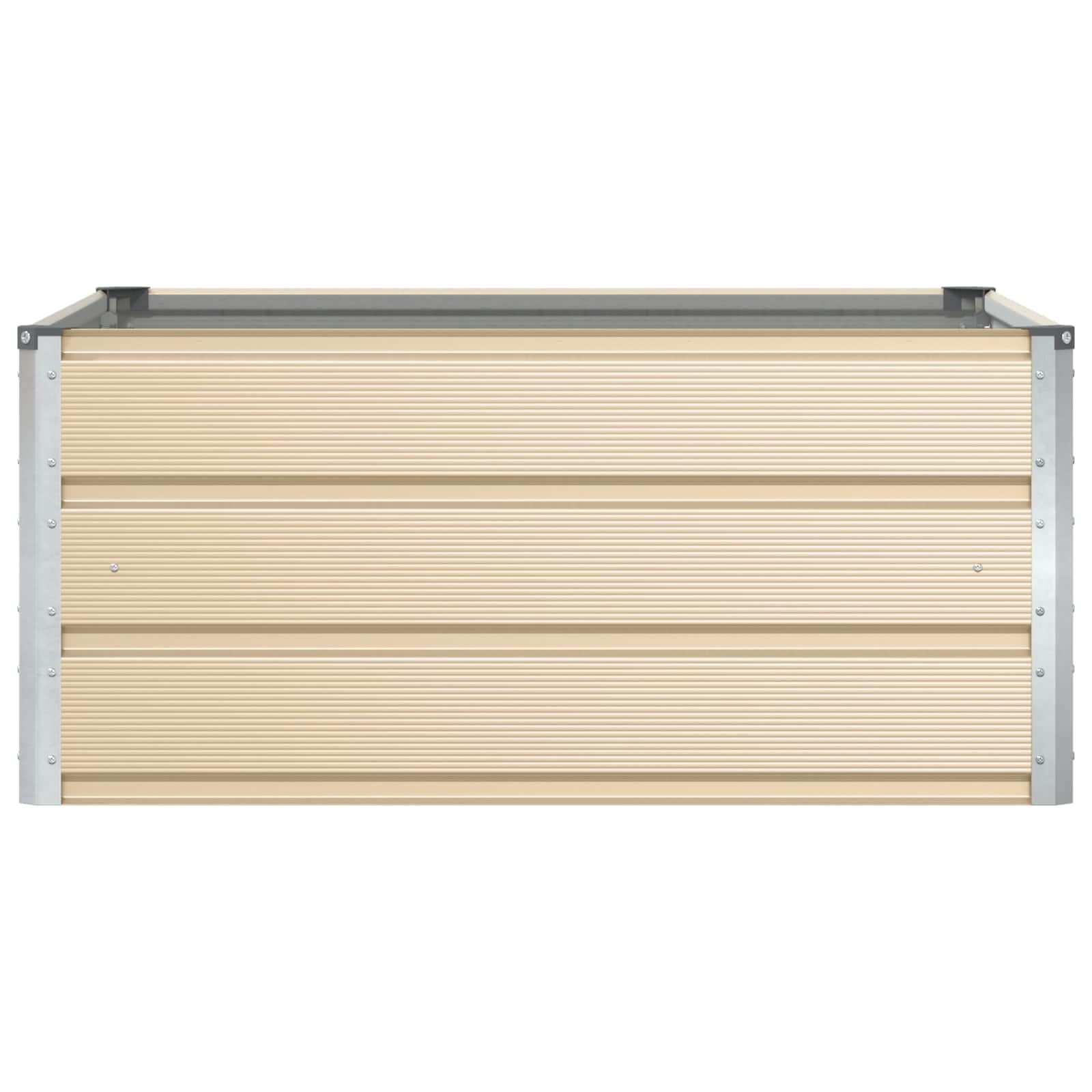 vidaXL Heim & Garten Pflanzkübel 100x100x45 cm Elfenbein Stahl