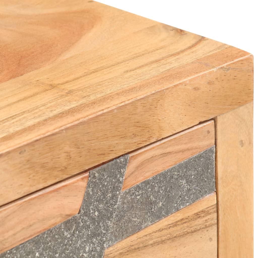 vidaXL Möbel Konsolentisch 90x30x75cm Akazienholz 2 Schubladen
