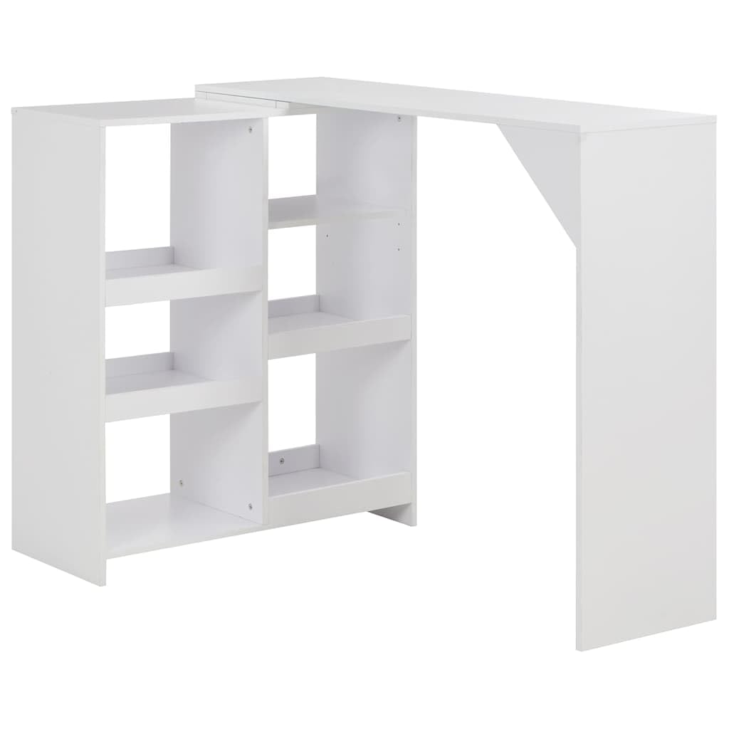 vidaXL Bartisch Weiß 138x39x110cm mit Regal Stehtisch