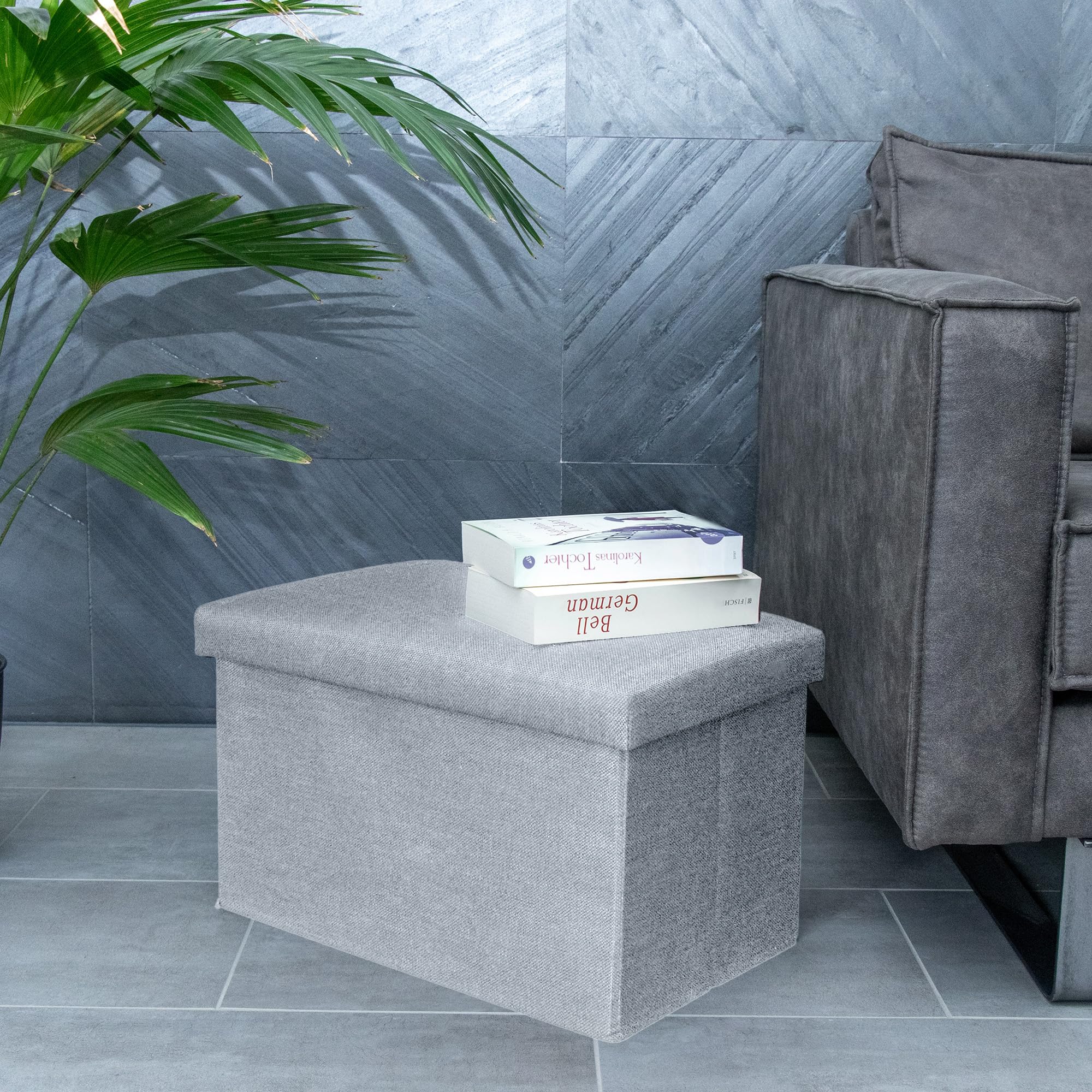 Intirilife Sitzbank faltbar 49x30x30cm Hocker Alaska Grau