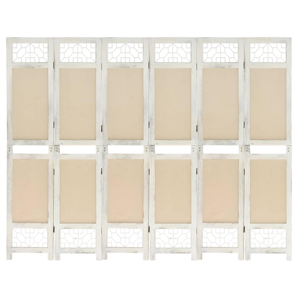 vidaXL Heim & Garten Raumteiler 5-tlg Paravent Creme 175x165cm